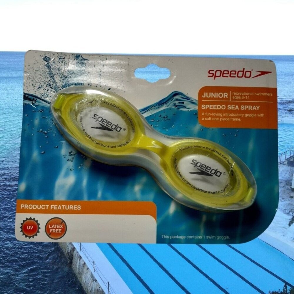 Speedo Junior Swim Goggles Sea Spray Yellow Pool Beach Vacation Lake Swimming